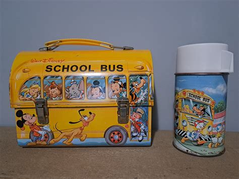 walt disney metal school bus lunch box|peter pan lunch box.